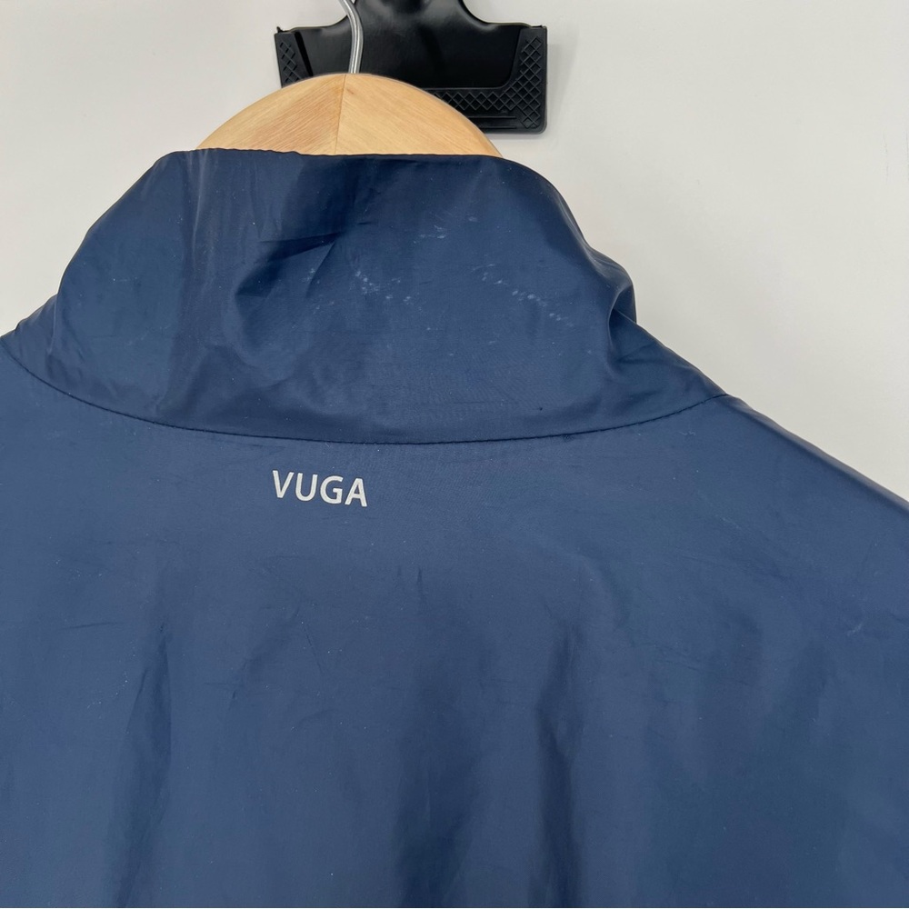 VUGA‎ Navy Blue Windbreaker Zipper Gray Detail Men's Blue Jacket L - Picture 8 of 9